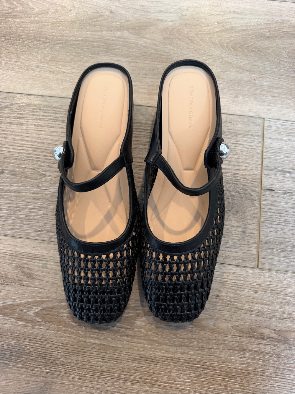 Black Woven Mary Jane Mules - Women